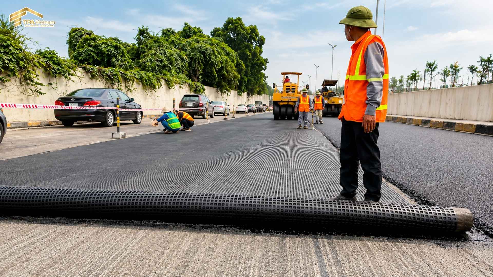 Thi Công Lưới Địa Kỹ Thuật Cốt Sợi Thủy Tinh