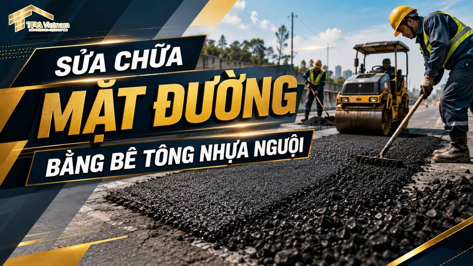 Sửa chữa mặt đường bằng bê tông nhựa nguội