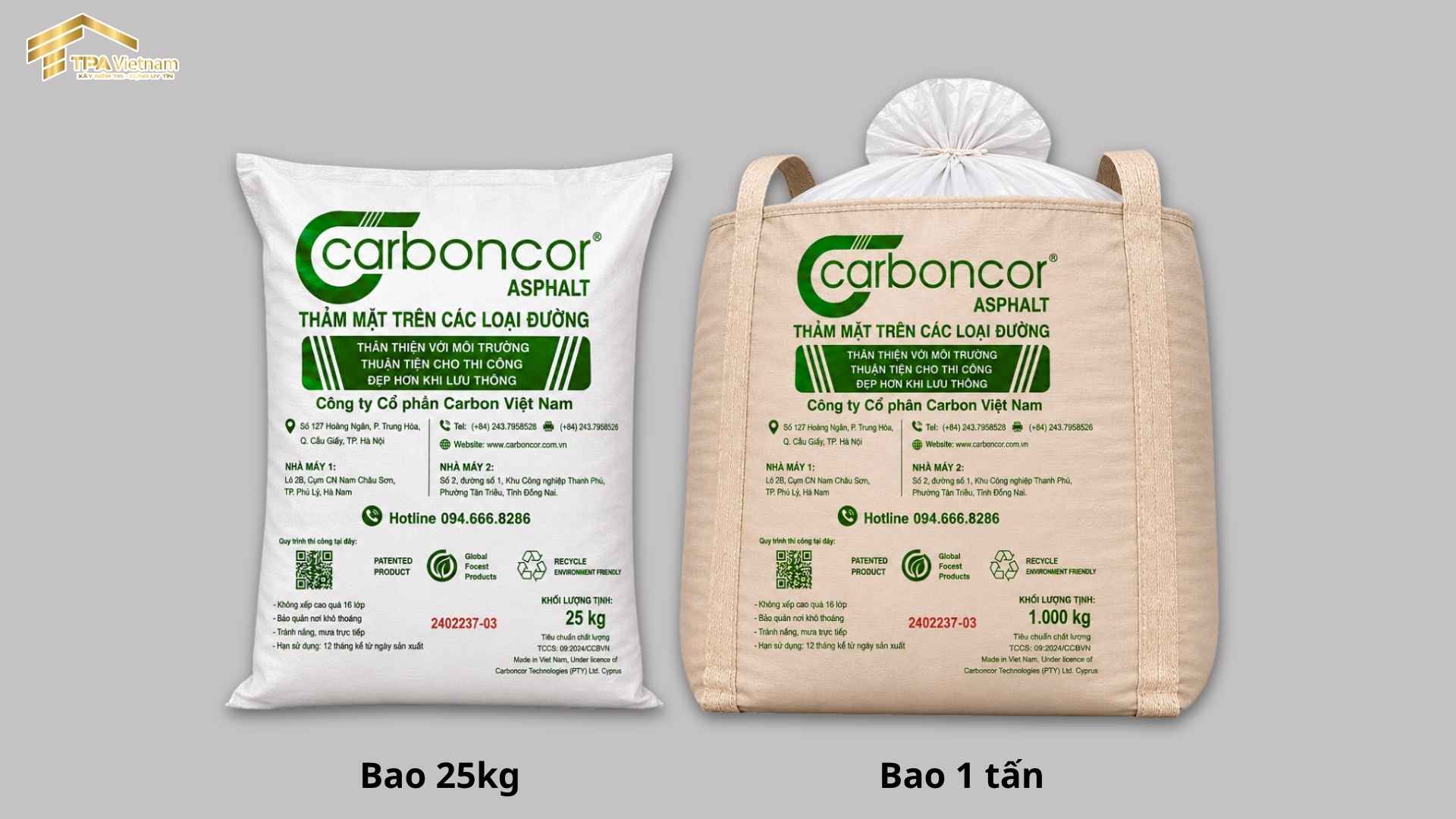 Bao bì sản phẩm Carboncor Asphalt - bê tông nhựa nguội