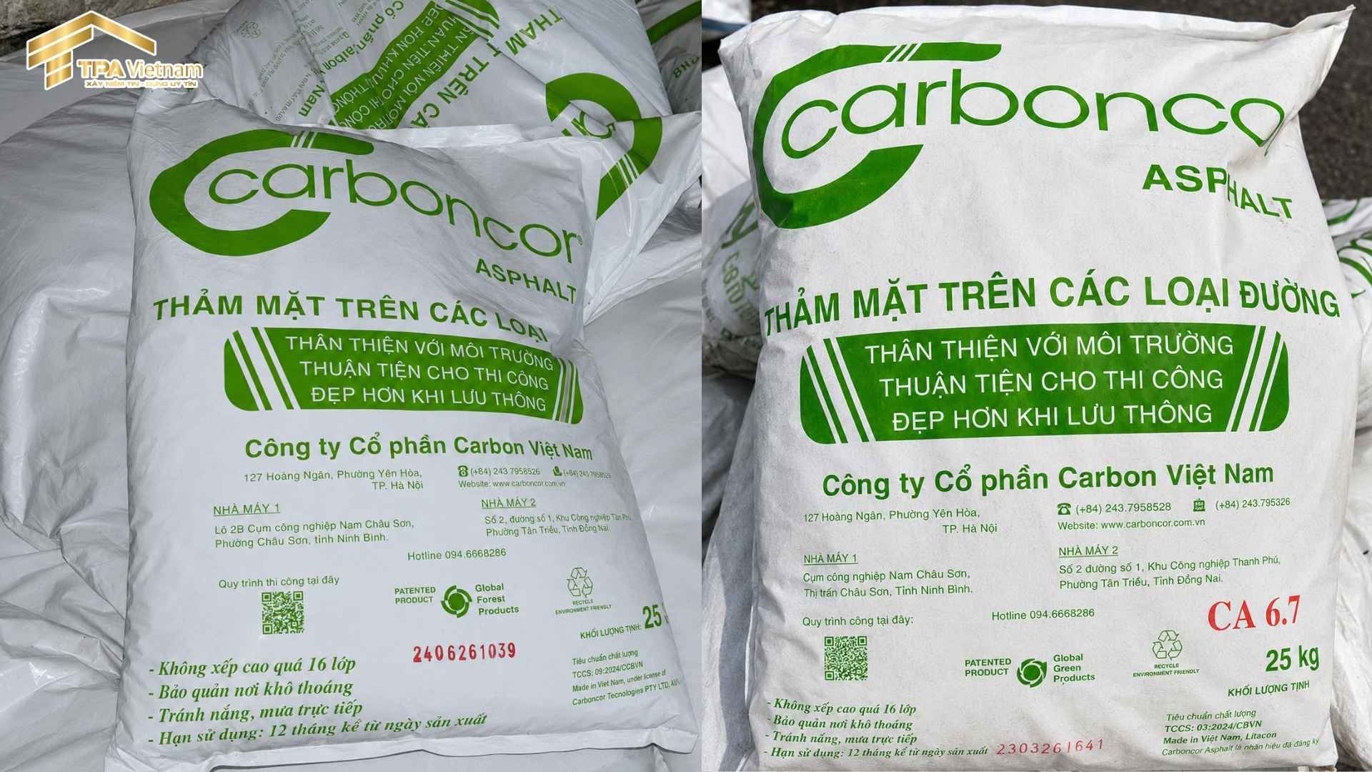 Bê tông nhựa nguội đóng bao 25kg