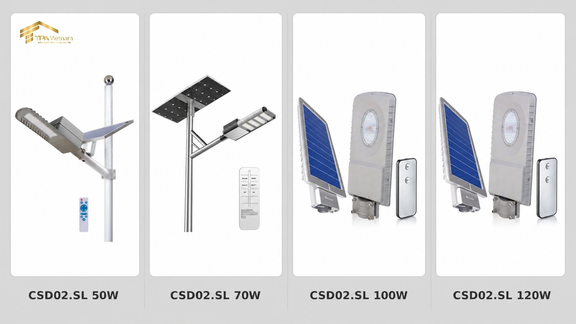 Đèn đường năng lượng mặt trời Rạng Đông (Dòng CSD02.SL)
